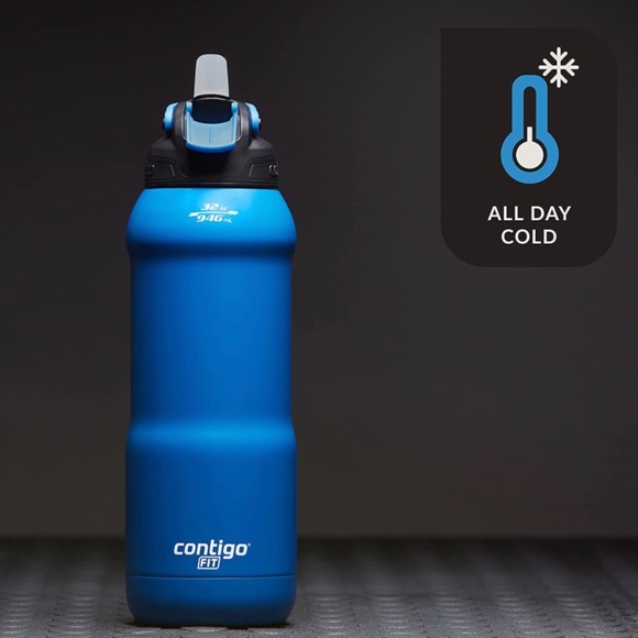 Contigo Fit Amp Autospout Stainless Steel 32 oz. Water Bottle 24+Hrs Cold - Picture 4 of 6